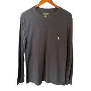 Polo Ralph Lauren Waffle Knit Thermal Mens Medium Navy Blue Preppy Classic